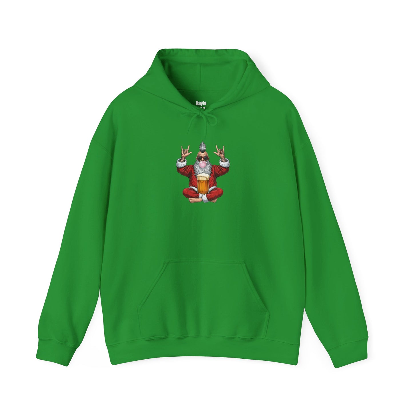 Punk Rock Santa Zen Hoodie | Funny Holiday Rock On Meditating Graphic