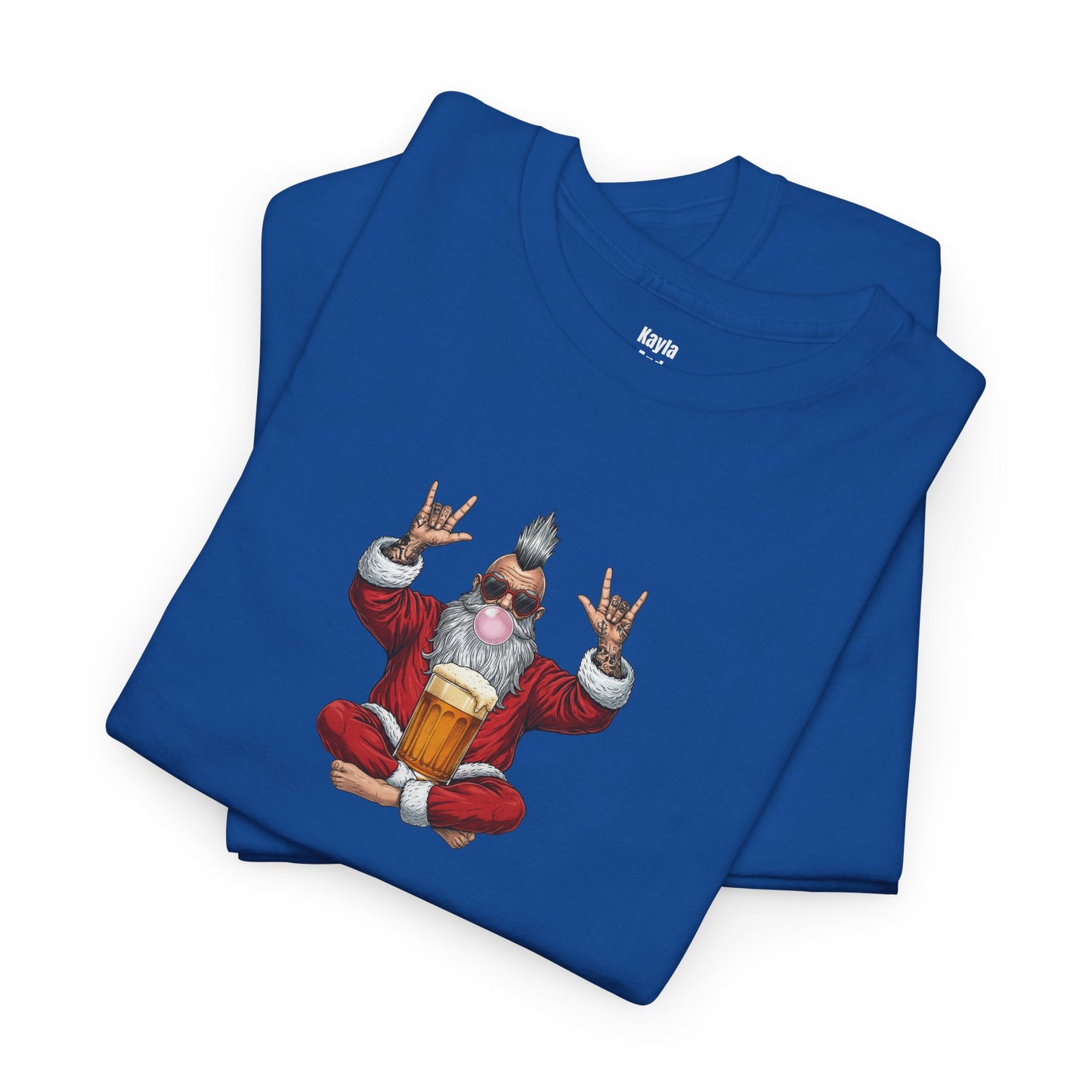Punk Rock Santa Zen T-shirt | Funny Holiday Rock On Meditating Graphic