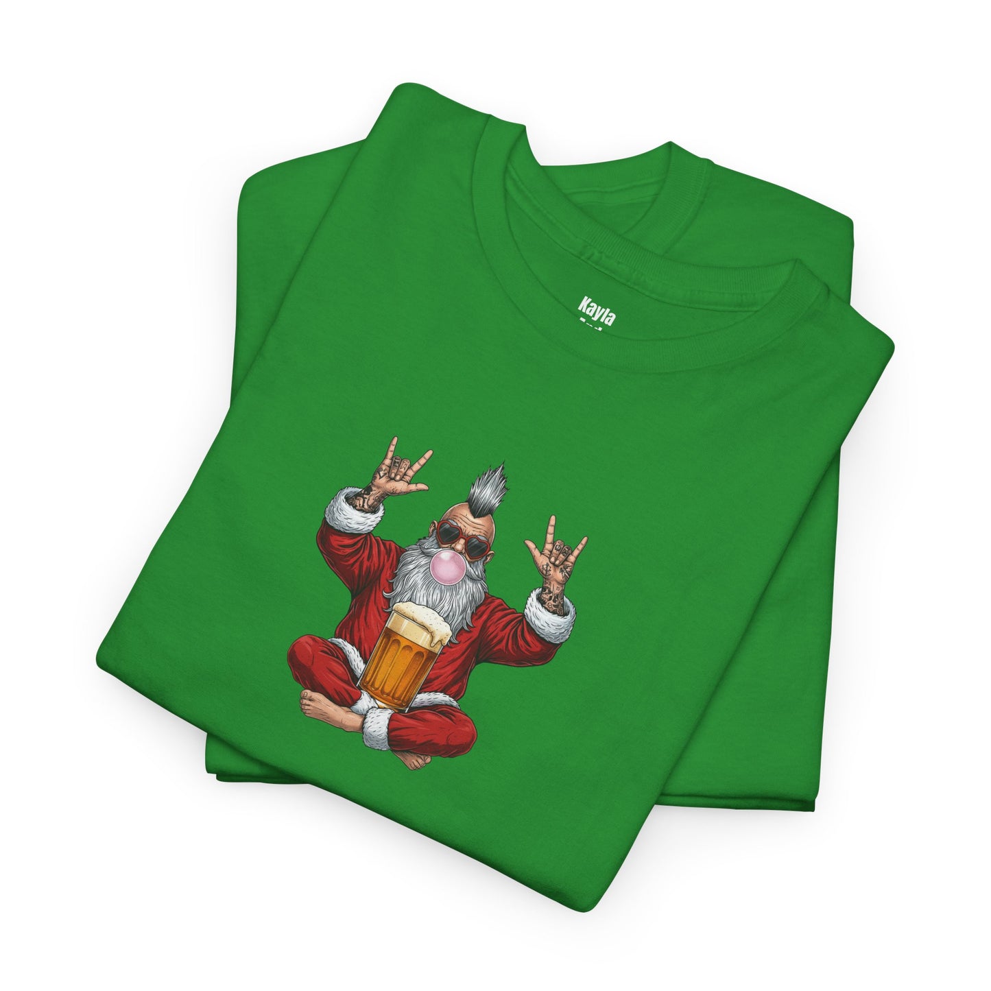 Punk Rock Santa Zen T-shirt | Funny Holiday Rock On Meditating Graphic