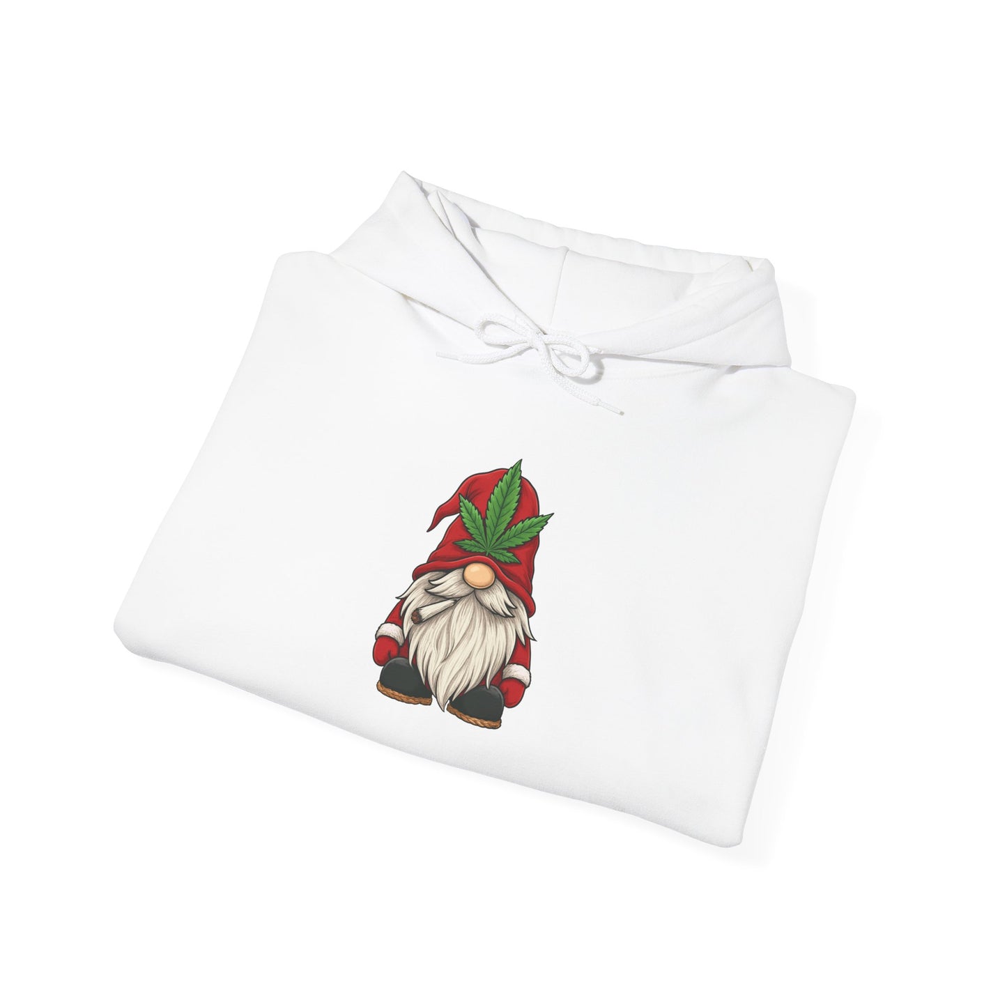 Stoney Christmas Gnome Hoodie | Funny Cannabis Leaf Santa Hat Holiday Apparel