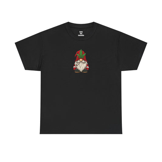 Stoney Christmas Gnome T-Shirt | Funny Cannabis Leaf Santa Hat Holiday Apparel