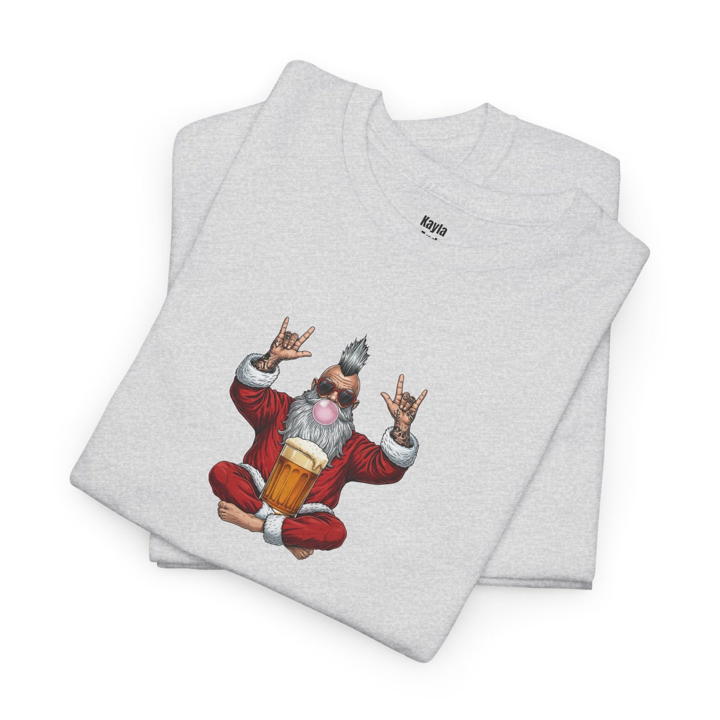 Punk Rock Santa Zen T-shirt | Funny Holiday Rock On Meditating Graphic